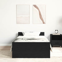 Giroletto senza Materasso-Struttura Letto Rovere Nero 100x200 cm in Truciolato 952383