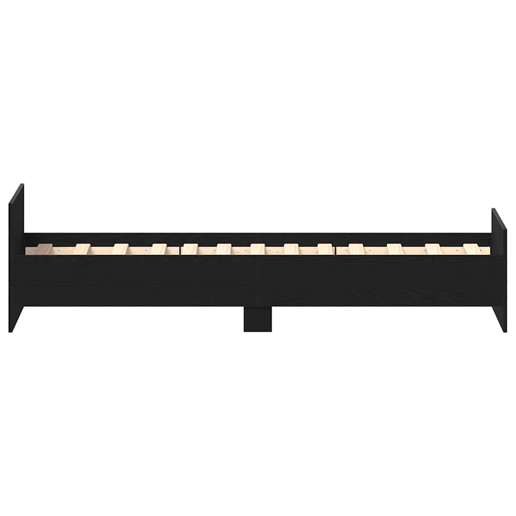 Giroletto senza Materasso-Struttura Letto Rovere Nero 100x200 cm in Truciolato 952383