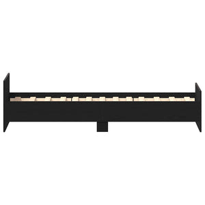 Giroletto senza Materasso-Struttura Letto Rovere Nero 100x200 cm in Truciolato 952383