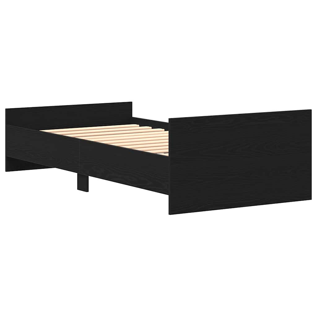 Giroletto senza Materasso-Struttura Letto Rovere Nero 90x190cm in Truciolato 471737