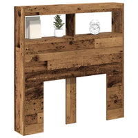 Testiera con Contenitore a LED Legno Antico 100x17x102 cm 863125