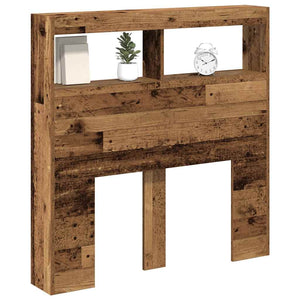 Testiera con Contenitore a LED Legno Antico 100x17x102 cm 863125