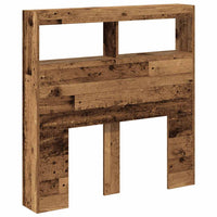 Testiera con Contenitore a LED Legno Antico 100x17x102 cm 863125