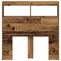 Testiera con Contenitore a LED Legno Antico 100x17x102 cm 863125