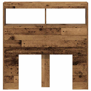 Testiera con Contenitore a LED Legno Antico 100x17x102 cm 863125