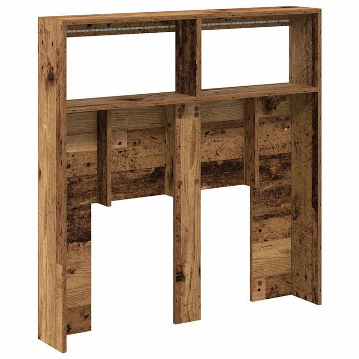 Testiera con Contenitore a LED Legno Antico 100x17x102 cm 863125
