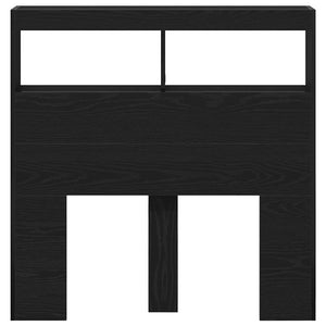 Testiera con Contenitore a LED Rovere Nero 100x17x102 cm 863127