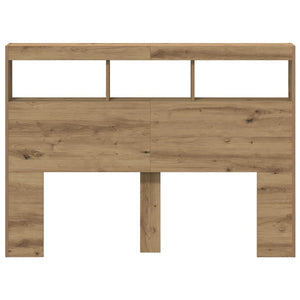 Testiera con Contenitore a LED Rovere Artigianale 140x17x102 cm 863129