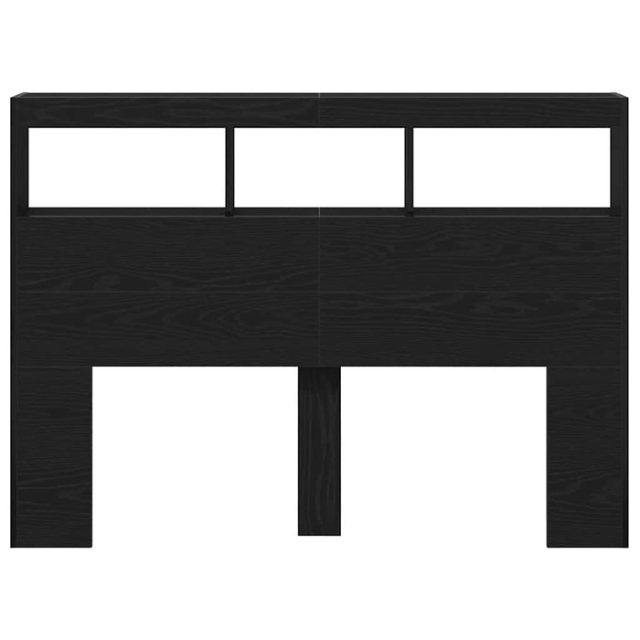 vidaXL Testiera con Contenitore a LED Rovere Nero 140x17x102 cm