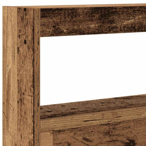 Testiera con Contenitore a LED Legno Antico 160x17x102 cm 863131