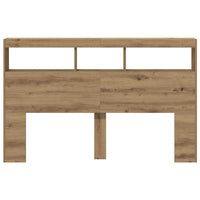 vidaXL Testiera con Contenitore a LED Rovere Artigianale 160x17x102 cm
