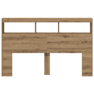 vidaXL Testiera con Contenitore a LED Rovere Artigianale 160x17x102 cm