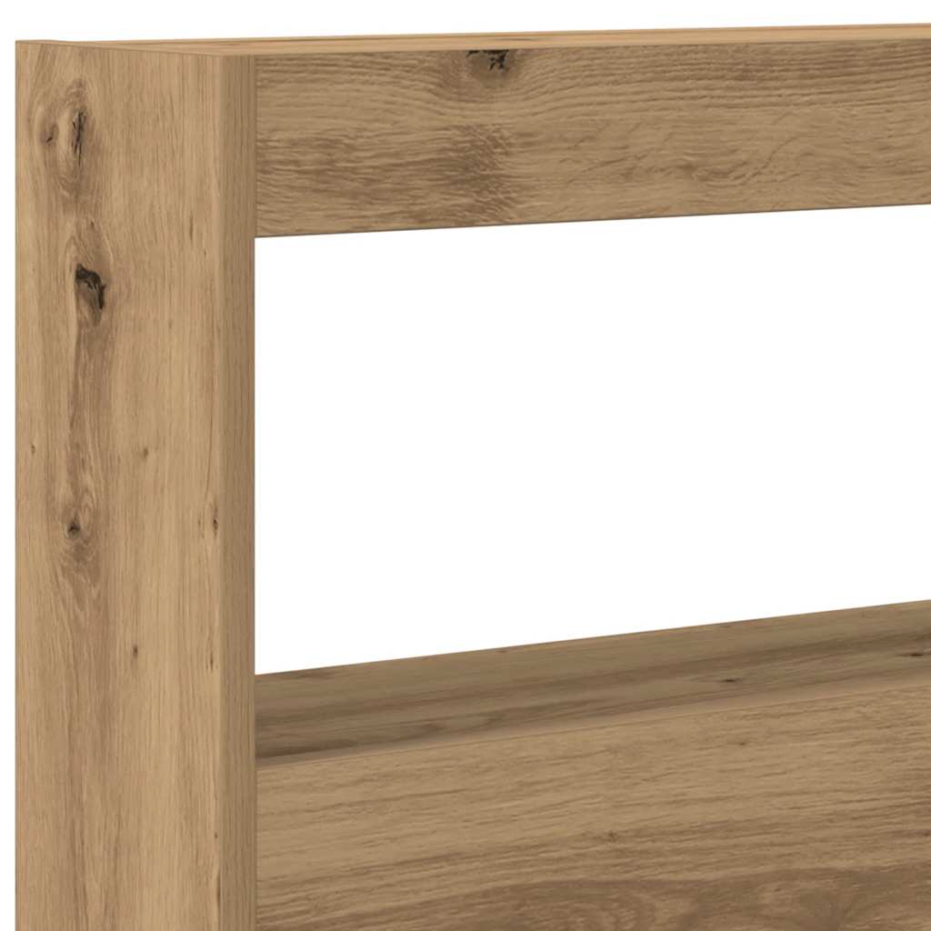 Testiera con Contenitore a LED Rovere Artigianale 160x17x102 cm 863132