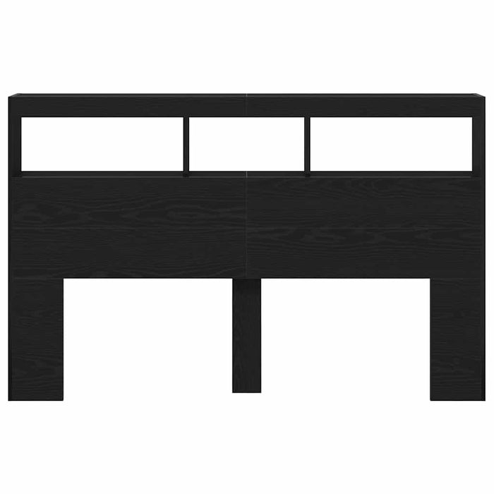 Testiera con Contenitore a LED Rovere Nero 160x17x102 cm 863133