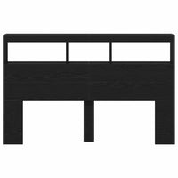 vidaXL Testiera con Contenitore a LED Rovere Nero 160x17x102 cm