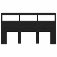 Testiera con Contenitore a LED Rovere Nero 180x17x102 cm 863136