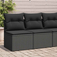 vidaXL Set Divani da Giardino con Cuscini 2 pz Nero Polyrattan Acacia
