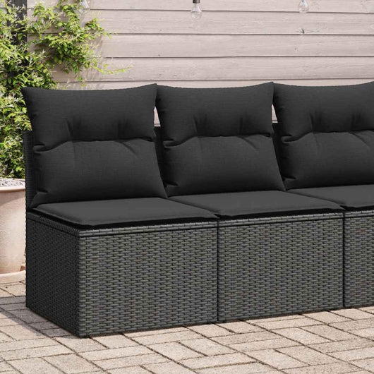 vidaXL Set Divani da Giardino con Cuscini 2 pz Nero Polyrattan Acacia