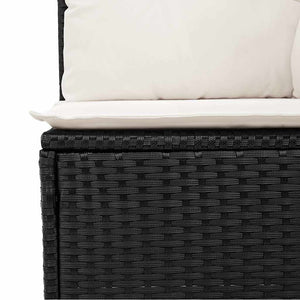 vidaXL Set Divani da Giardino con Cuscini 2 pz Nero Polyrattan Acacia