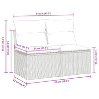 vidaXL Set Divani da Giardino con Cuscini 2 pz Nero Polyrattan Acacia