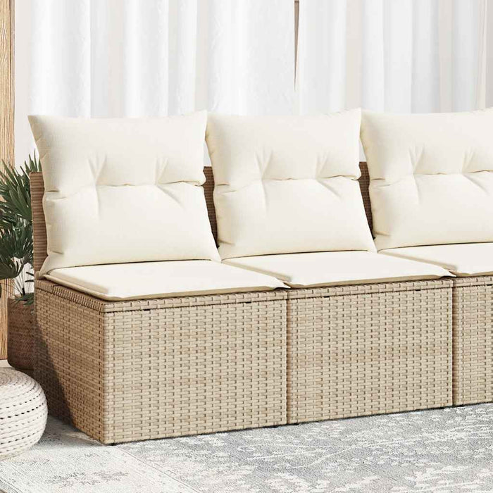 Set Divano da Giardino 2 pz con Cuscini-Sofa da Giardino-Divanetto da esterno Beige Polyrattan Acacia 595336