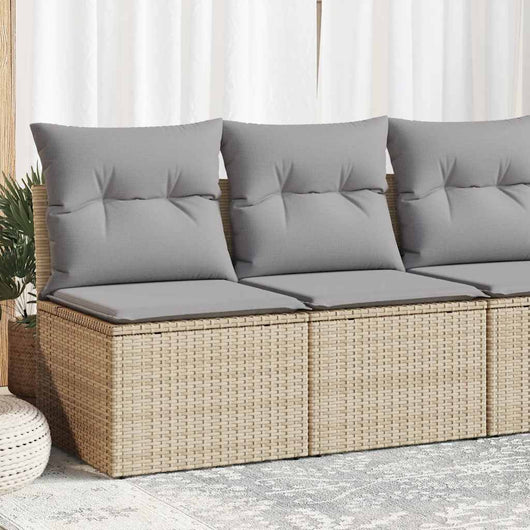 Set Divano da Giardino 2 pz con Cuscini-Sofa da Giardino-Divanetto da esterno Beige Polyrattan Acacia 902047