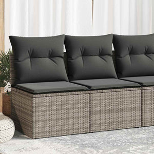 Set Divano Giardino 2 pz con Cuscini-Sofa da Giardino-Divanetto da esterno Grigio Polyrattan Acacia 992407