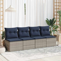 Set Divano Giardino 2 pz con Cuscini-Sofa da Giardino-Divanetto da esterno Grigio Polyrattan Acacia 888847
