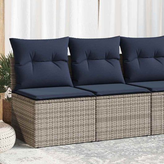 Set Divano Giardino 2 pz con Cuscini-Sofa da Giardino-Divanetto da esterno Grigio Polyrattan Acacia 888847