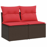 Set Divano Giardino 4 pz con Cuscini-Sofa da Giardino-Divanetto da esterno Marrone Polyrattan Acacia 378034