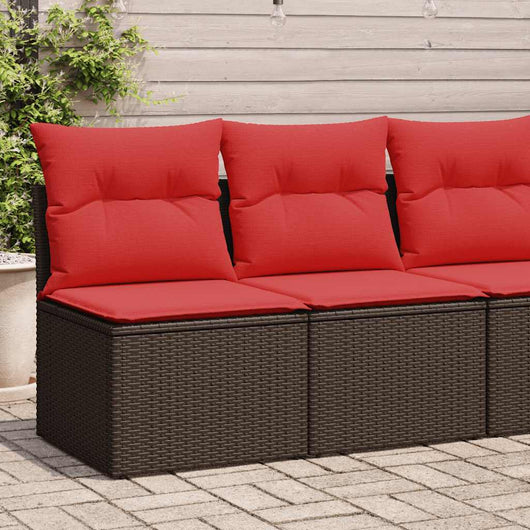 Set Divano Giardino 4 pz con Cuscini-Sofa da Giardino-Divanetto da esterno Marrone Polyrattan Acacia 378034