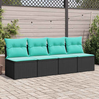 Set Divani da Giardino con Cuscini 2 pz Nero Polyrattan Acacia 3325243