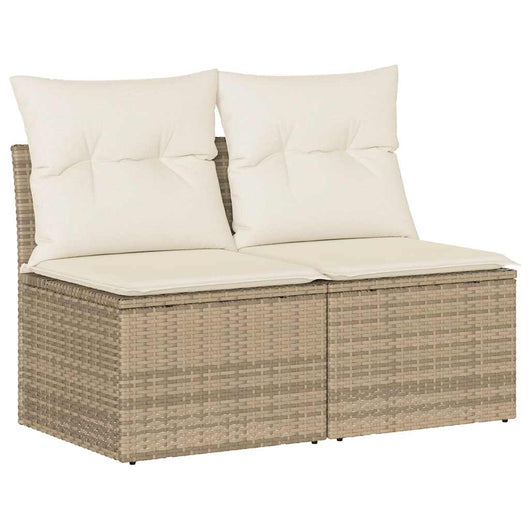 Set Divano da Giardino 2 pz con Cuscini Beige Polyrattan Acacia 3325244