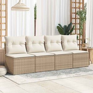 vidaXL Set Divano da Giardino 2 pz con Cuscini Beige Polyrattan Acacia