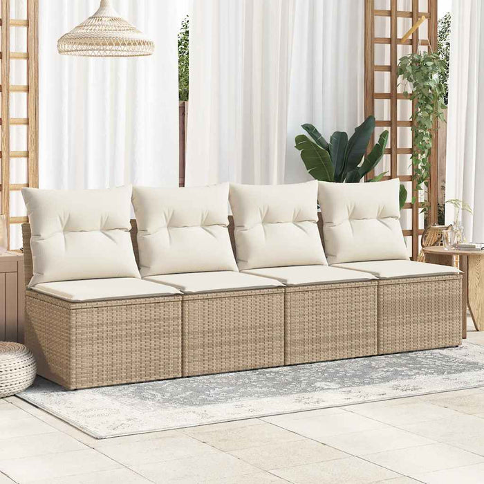 Set Divano da Giardino 2 pz con Cuscini-Sofa da Giardino-Divanetto da esterno Beige Polyrattan Acacia 680375