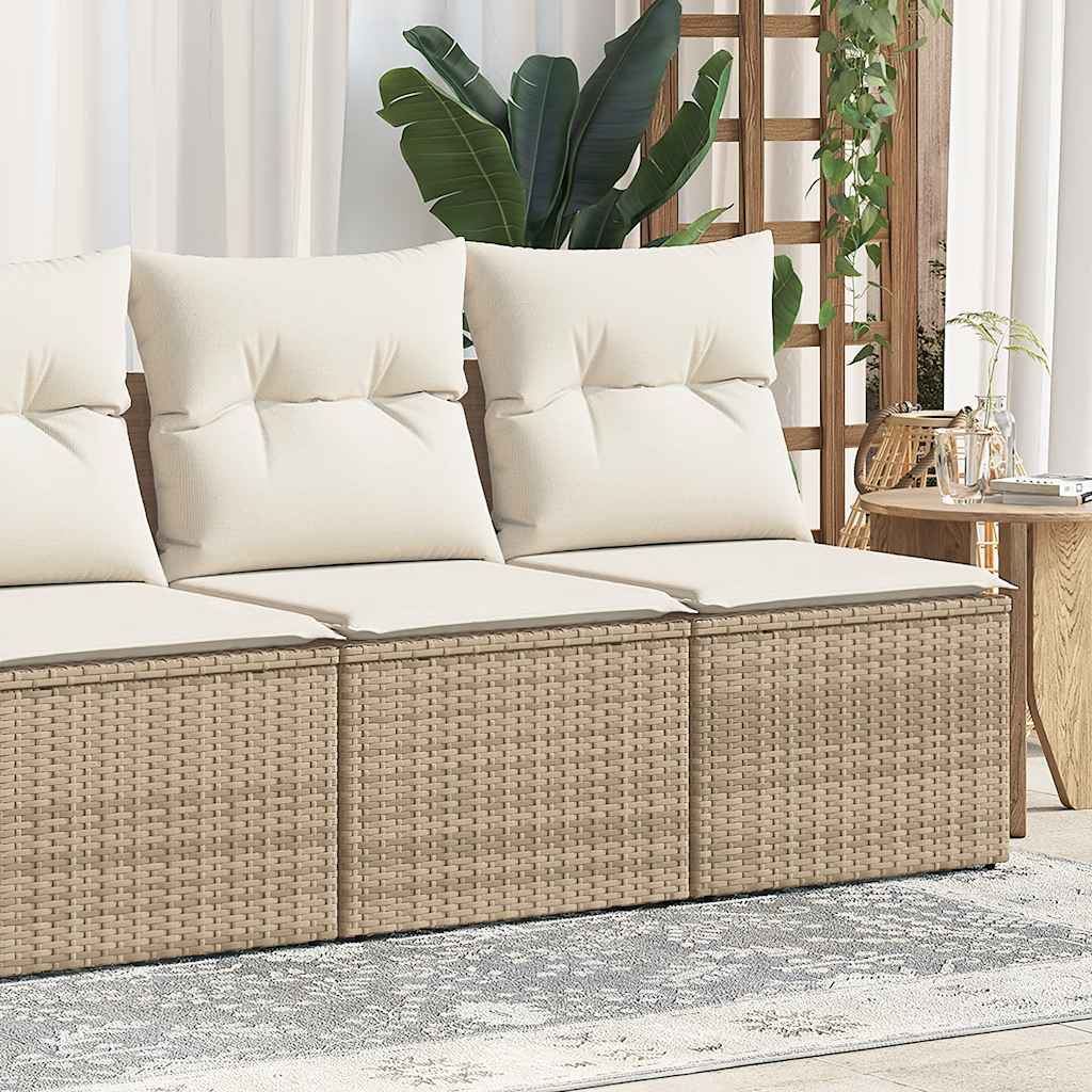 vidaXL Set Divano da Giardino 2 pz con Cuscini Beige Polyrattan Acacia