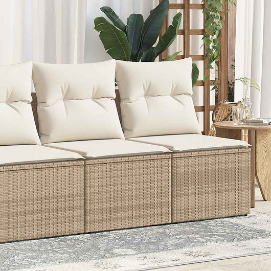 vidaXL Set Divano da Giardino 2 pz con Cuscini Beige Polyrattan Acacia