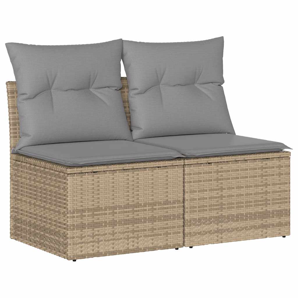 Set Divano da Giardino 2 pz con Cuscini-Sofa da Giardino-Divanetto da esterno Beige Polyrattan Acacia 643562