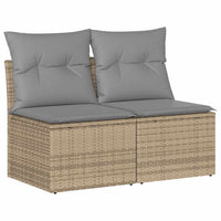 vidaXL Set Divano da Giardino 2 pz con Cuscini Beige Polyrattan Acacia