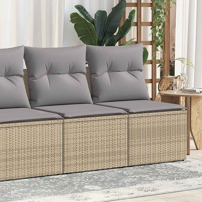 vidaXL Set Divano da Giardino 2 pz con Cuscini Beige Polyrattan Acacia