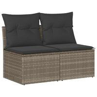 Set Divano Giardino 2 pz con Cuscini-Sofa da Giardino-Divanetto da esterno Grigio Polyrattan Acacia 486888