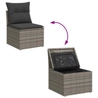 Set Divano Giardino 2 pz con Cuscini-Sofa da Giardino-Divanetto da esterno Grigio Polyrattan Acacia 486888