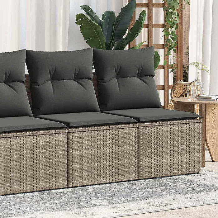 vidaXL Set Divano Giardino 2 pz con Cuscini Grigio Polyrattan Acacia