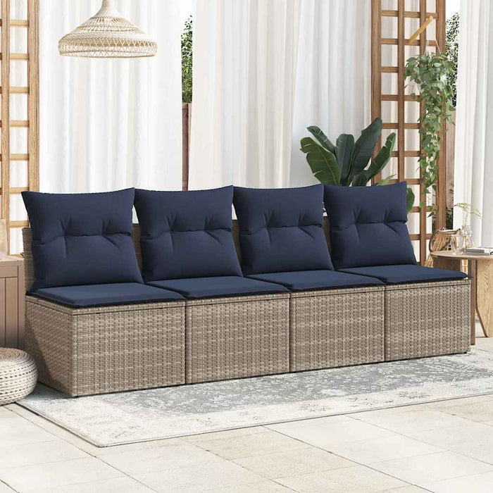 vidaXL Set Divano Giardino 2 pz con Cuscini Grigio Polyrattan Acacia