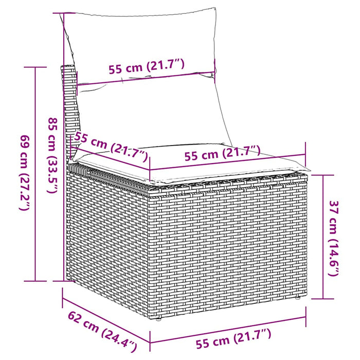 Set Divano Giardino 4 pz con Cuscini-Sofa da Giardino-Divanetto da esterno Marrone Polyrattan Acacia 452335