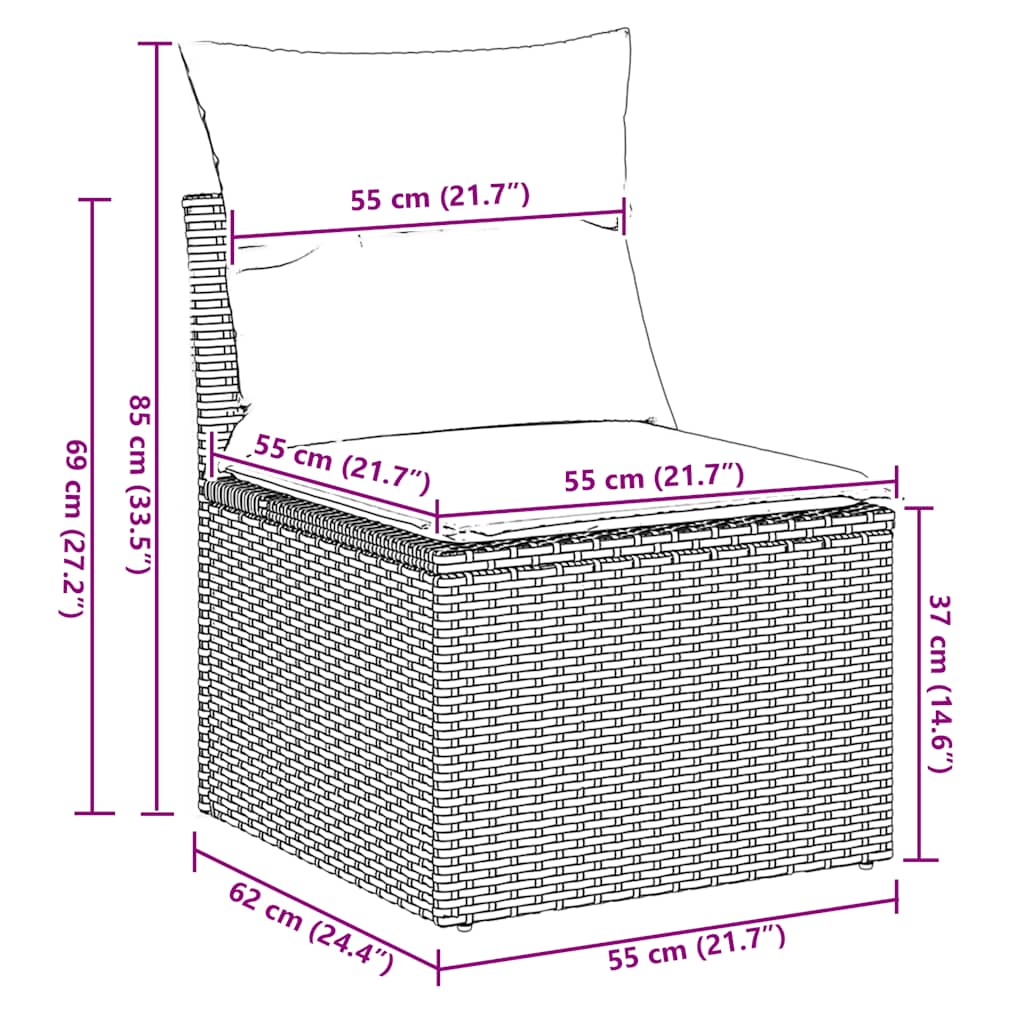 Set Divano Giardino 4 pz con Cuscini-Sofa da Giardino-Divanetto da esterno Marrone Polyrattan Acacia 883512