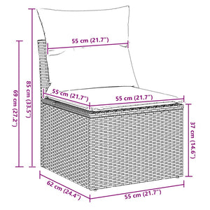 Set Divano Giardino 4 pz con Cuscini-Sofa da Giardino-Divanetto da esterno Marrone Polyrattan Acacia 883512