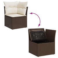 Set Divano da Giardino 4 pz con Cuscini-Sofa da Giardino-Divanetto da esterno Marrone in Polyrattan 176598
