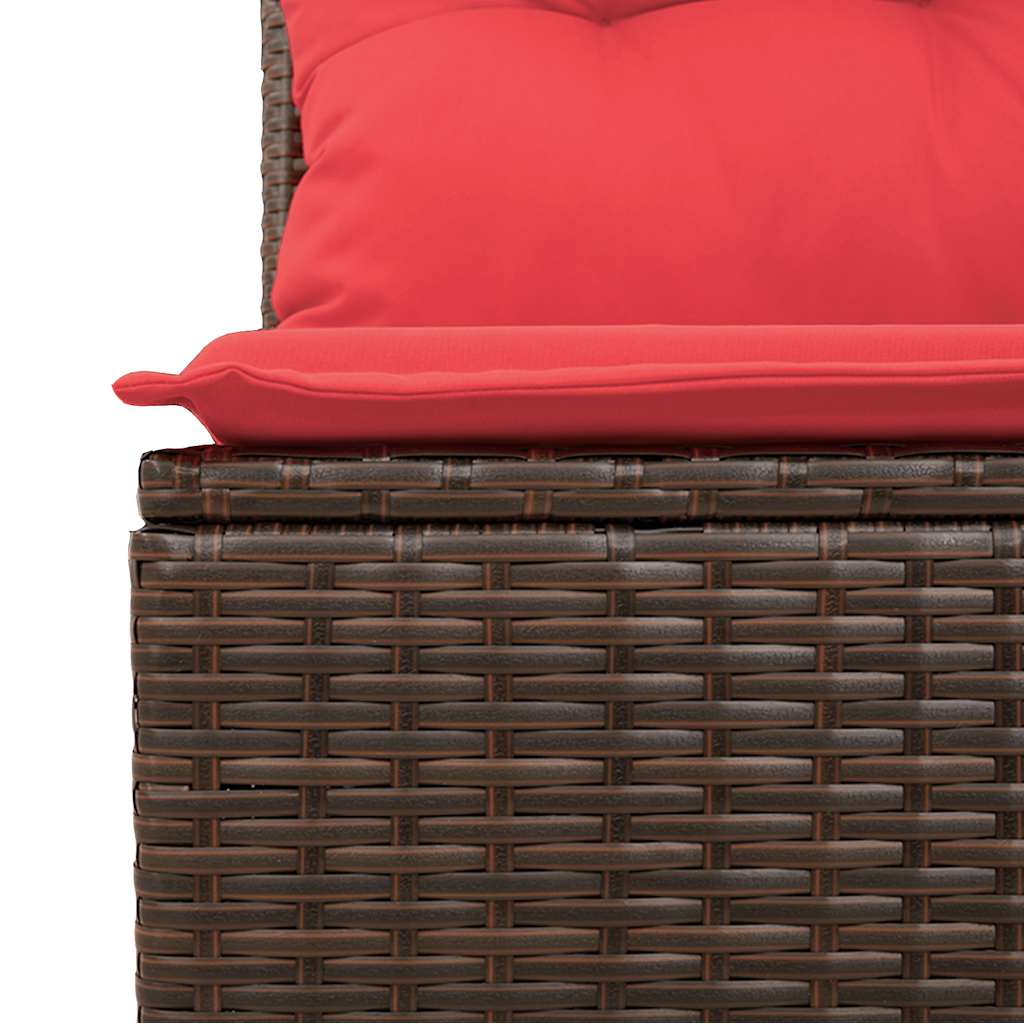 Set Divano da Giardino 4 pz con Cuscini-Sofa da Giardino-Divanetto da esterno Marrone in Polyrattan 523591