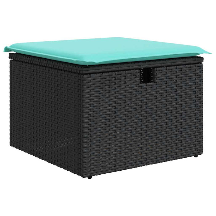 Set Divani da Giardino con Cuscini 7pz Nero Polyrattan 3325303